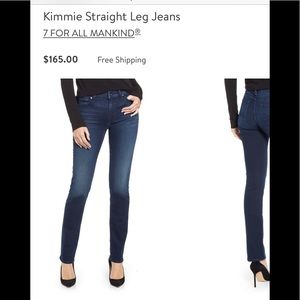 7 for all mankind mid rise kimmie straight leg